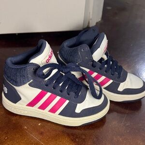 Adidas Kids' Navy and Pink High-Top Sneakers